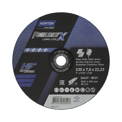 TARCZA T27 230/7,0/22,23  ZA24T-BF27   NORTON-FOUNDRY X