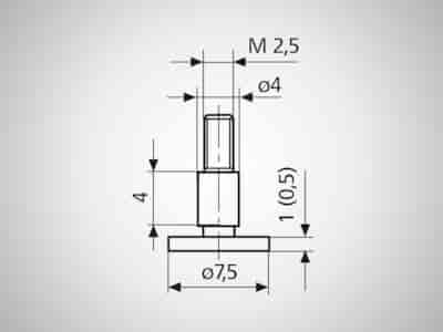 KONCOWKA TALERZYKOWA D=7,5MM/1,0MM 30 ENT
