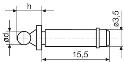 KONCOWKA POMIAROWA DO 40 Z DL. TRZP. 15,5MM