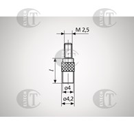 KONCOWKA POMIAROWA M2,5 8MM WEGLIK