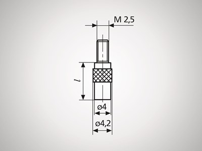 KONCOWKA POMIAROWA M2,5 8MM WEGLIK