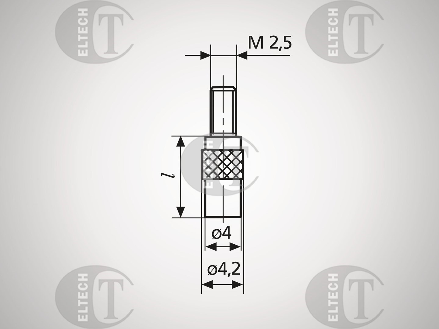 KONCOWKA POMIAROWA M2,5MM /8MM DLUGA