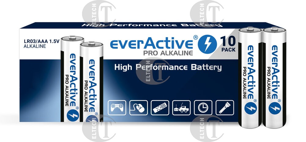 BATERIA ALKALICZNA LR03/AAA 1,5V EVERACTIVE PRO ALKALINE (op.=10szt.)