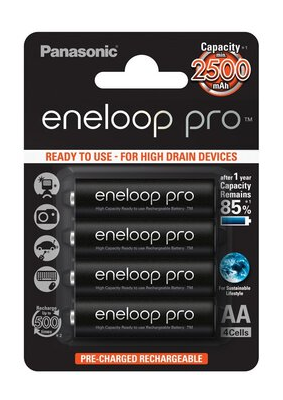 AKUMULATORKI R6 AA 2500MAH PANASONIC ENELOOP PRO  (OP=4SZT)