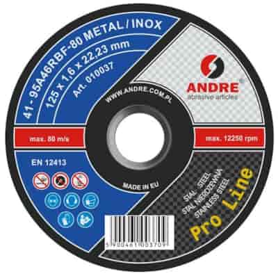 TARCZA T41 125/1,0/22 METAL-INOX AA (PUDELKO 10 SZT. METAL)