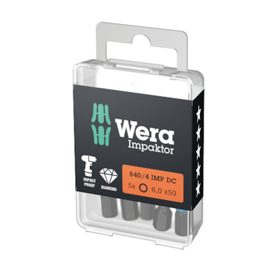 BIT 1/4”- H 4- 50MM  IMBUS  IMPAKTOR  WERA  /OP. 5 SZT/