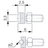 KONCOWKA POMIAR M2,5 SPEC. CYLINDR. FI2,00/3,3