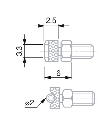 KONCOWKA POMIAR M2,5 SPEC. CYLINDR. FI2,00/3,3