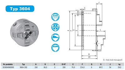 UCHWYT TOK.3604 FI 250