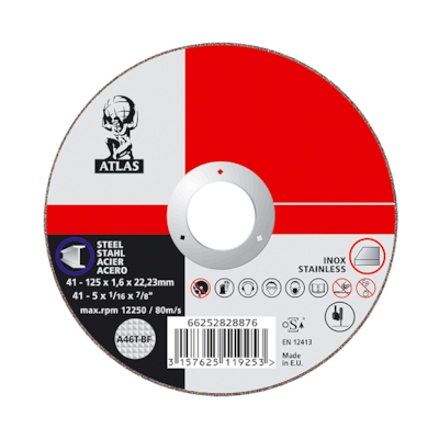 TARCZA T41 115/1,0/22,2   A60T-BF-80 INOX  ATLAS