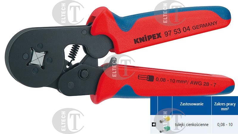 SZCZYPCE DO KONEKT.TULEJKI 0,08-10,0 MM2  KNIPEX