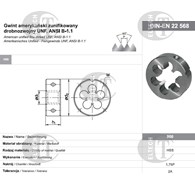 NARZYNKA UNF  1/4-28 DIN-22568 (2A) HSS 800