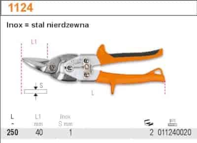 NOZYCE DO BLACHY LEWE 250MM   BETA