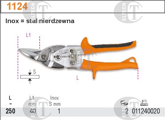 NOZYCE DO BLACHY LEWE 250MM   BETA