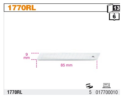OSTRZA LAMANE. 9 MM    BETA