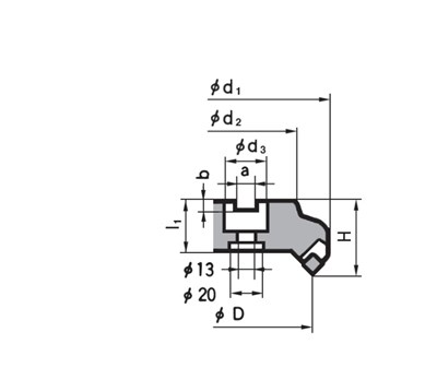 FREZ SKL. GLOWICA FI  80,0 K45°  12/50 Z5 d27 UFO