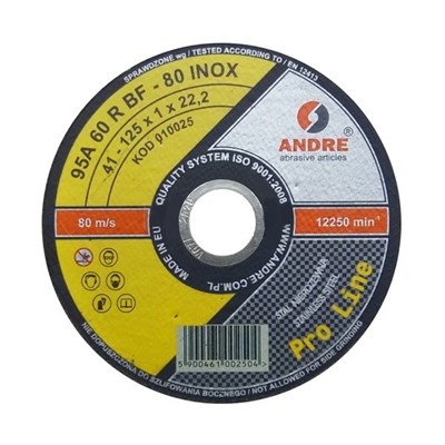 TARCZA T41 125/1,0/22 INOX AA.