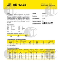 ELEKTRODA OK 43.32 4.00/6.0 /KARTON 18.0 KG/ /EA146/