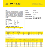 ELEKTRODA OK 43.32 4.00/6.0 /KARTON 18.0 KG/ /EA146/