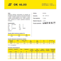 ELEKTRODA OK 46.00 5.00/5.5 /KARTON 16.5KG/.