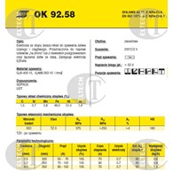 ELEKTRODA OK 92.58 2.50/0.7 /KARTON 4.2 KG/ / EZFNi / VP