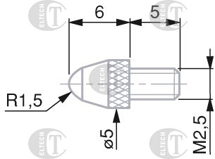 KONCOWKA POMIAR M2,5 SFERA FI5,00 R1,5