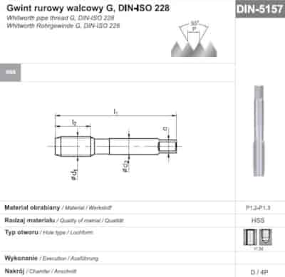GWINTOWNIK G  3/4  NGRM DIN-5157D HSS