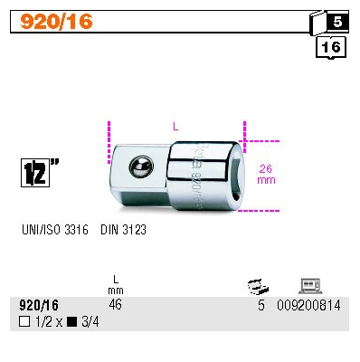 ADAPTER GN.1/2''-ZAB.3/4''   BETA