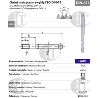 GWINTOWNIK M 6 DIN-371C R40 (6H) HSSE INOX