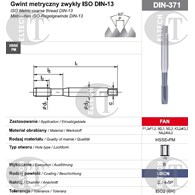 GWINTOWNIK M 5 DIN-371B (6H) HSSE-PM TICN FAN