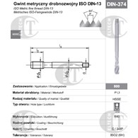 GWINTOWNIK M20x1,5 DIN-374C R40 (6H) HSSE 800