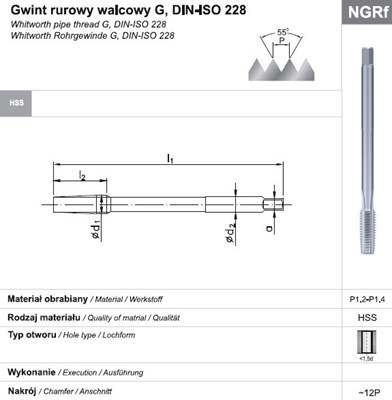 GWINTOWNIK G  1/2  NGRF HSS