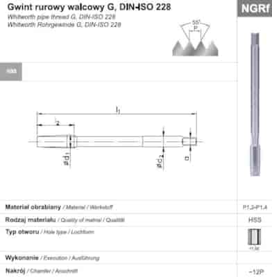 GWINTOWNIK G  1/2  NGRF HSS