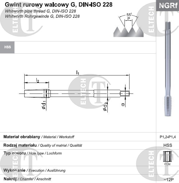 GWINTOWNIK G  1/2  NGRF HSS