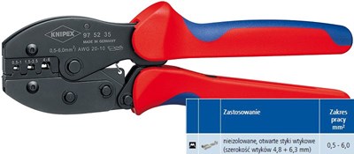 SZCZYPCE DO KONEKT.WSUWKOWYCH 0.5-6.0 MM2  KNIPEX