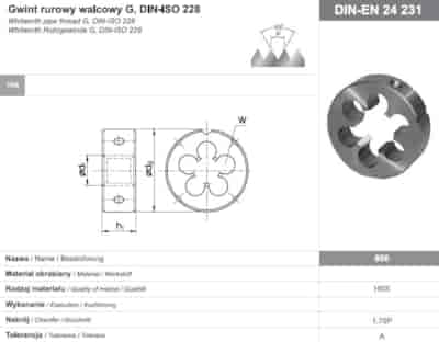 NARZYNKA G  5/8  DIN-24231 (A) HSS 800
