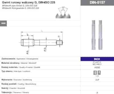 GWINTOWNIK G  1/2  NGRA/2-P DIN-5157 (-X) HSSE INOX