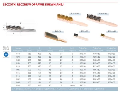 SZCZOTKA RECZNA 5-RZ. A120 OPR.DREW. INOX