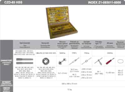 ZESTAW NARZEDZI DO GWINTOWANIA M3-M24 HSS CZD-85