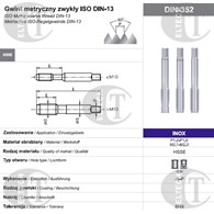 GWINTOWNIK M 8 NGMM/3-P DIN-352 (6HX) HSSE INOX